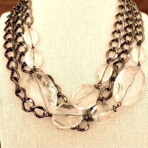 Cookie Lee | Chunky Gunmetal Layer Necklace | 17” Adjustable